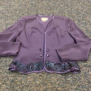 Warren Petites Purple Silk Sequenced 2 Piece Set